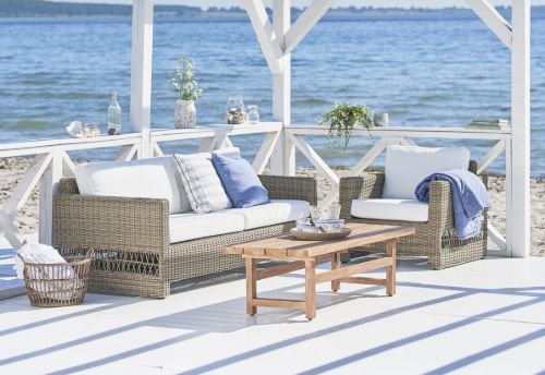Sika-Design Julian Couchtisch 140x55 cm - Altes Teakholz