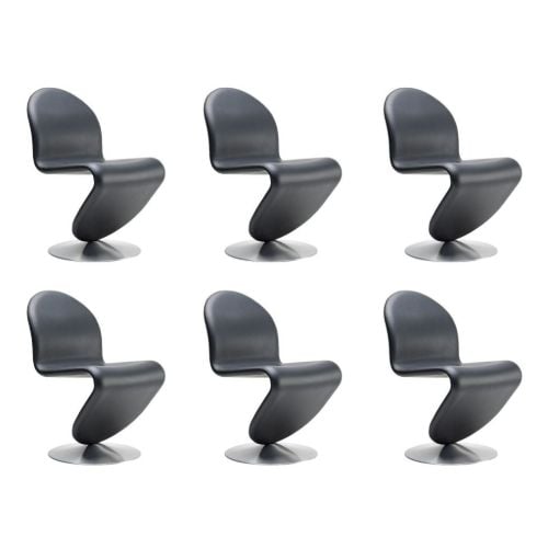 Verpan System 1-2-3 Dining Chair Standard SH: 47 cm - Camo Sierra Black / Aluminium 6 STK KAMPAGNE PRIS