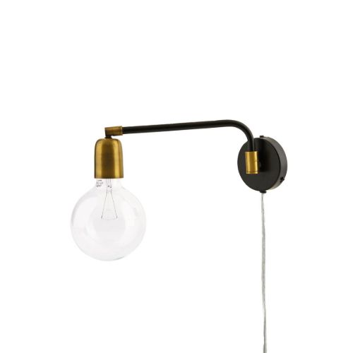 House Doctor Molecular Væglampe L: 22 cm - Sort/Messing 