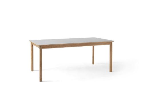 &Tradition Patch HW1 Extendable Table 180x90 cm - Oiled Oak w. Beige Arizona 0748 Fenix Nano Laminate & Brass