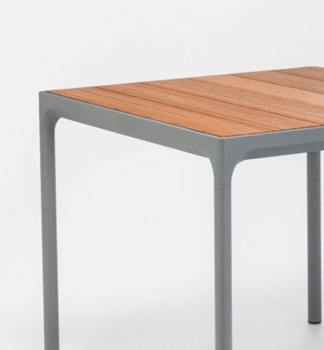 HOUE Four Esstisch 90x90 cm - Alu / Grau