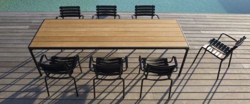 HOUE Four Esstisch 90x210 cm - Alu / Grau