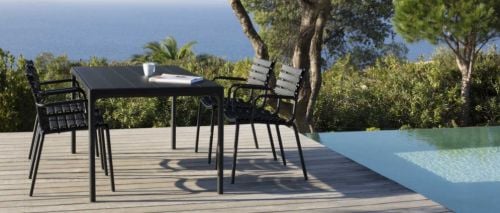 HOUE Four Esstisch 90x210 cm - Schwarz Alu / Schwarz