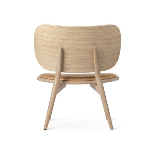 Mater The Lounge Chair SH: 40 cm – Naturgegerbtes Leder/matt lackierte Eiche