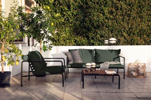 HOUE Avon Loungetisch 81x81 cm - Esche / Schwarzer Stahl