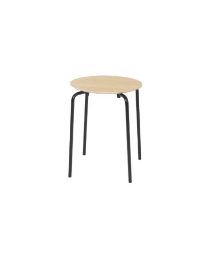 Ferm Living Herman Stool Taburet SH: 45 cm - Powder Coated Steel / Natural Oak Veneer