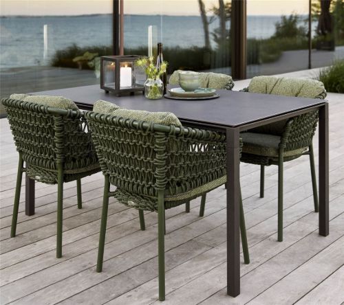 Cane-line Outdoor Pure Gartentisch 150x90 cm - Lavagrau/Neroschwarz