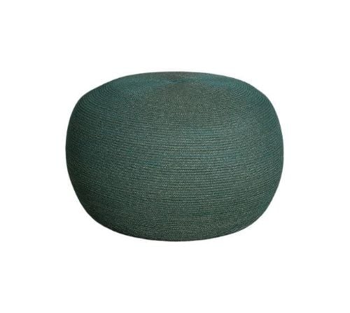 Cane-line Outdoor Circle Fodskammel Stor H: 43 cm - Dark Green Soft Rope