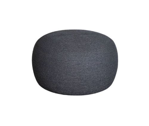 Cane-line Outdoor Circle Fodskammel Stor H: 43 cm - Dark Grey Soft Rope