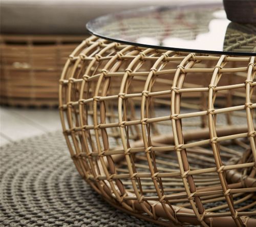 Cane-line Outdoor Nest Fußhocker/Couchtisch Ø: 130 cm – Natur