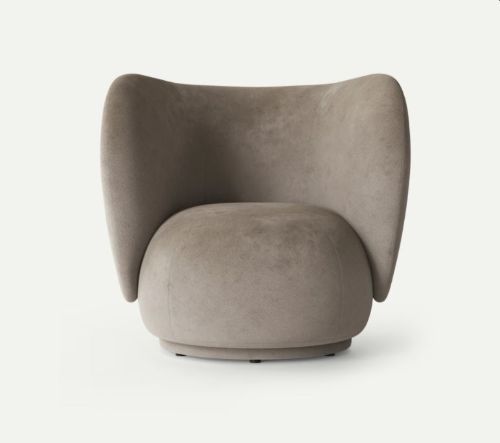 Ferm Living Rico Lounge Chair Faded Velvet SH: 41 cm - Sand