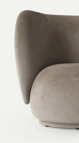 Ferm Living Rico Lounge Chair Faded Velvet SH: 41 cm - Sand
