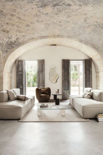 Ferm Living Catena Sofa Connect Corner L200 Baumwollleinen 108x108 cm - Natur
