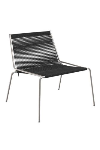 Thorup Copenhagen Noel Lounge Chair SH: 43 cm - Stål/Sort