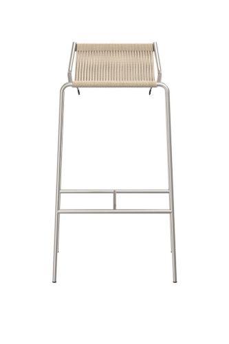 Thorup Copenhagen Noel Barstuhl SH: 77 cm – Stahl/Natur