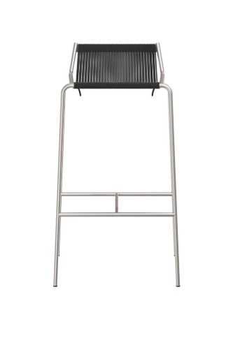 Thorup Copenhagen Noel Barstuhl SH: 77 cm - Stahl/Schwarz