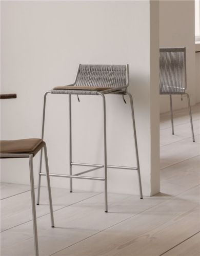 Thorup Copenhagen Noel Thekenstuhl SH: 67 cm – Stahl/Grau