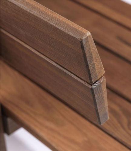 FDB Møbler M16 Ermelunden Bench mit Rückenlehne SH: 43 cm – Thermo-Esche/Geölt
