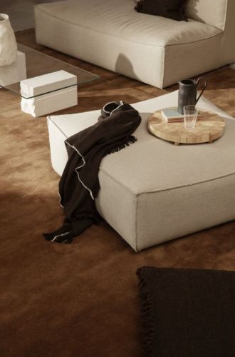 Ferm Living Catena Pouf Square S500 Rich Linen 95x95 cm - Natur