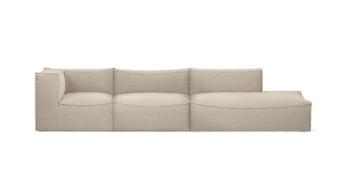 Ferm Living Catena Sofa Open End Rechts S301 Baumwollleinen 150x95 cm - Natur