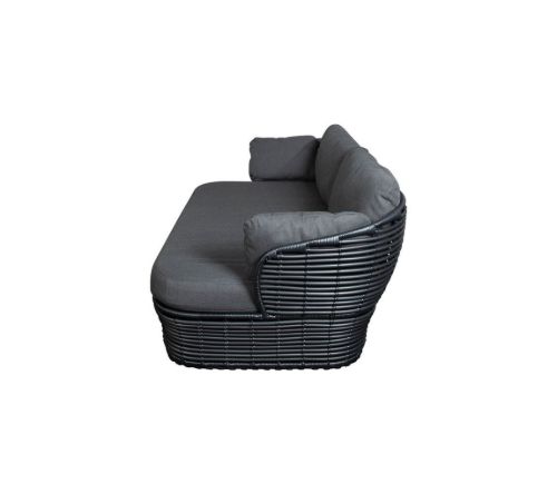 Cane-line Outdoor-Korb 2 Pers. Sofa inkl. Hynder L: 201 cm – Graphit/Grau