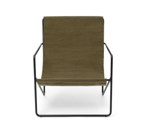 Ferm Living Desert Lounge Chair SH: 20 cm - Schwarz/Oliv