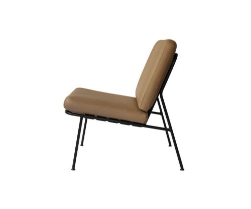 Dux Domus Stahlsessel H: 71 cm – Gestell schwarz / braunes Leder