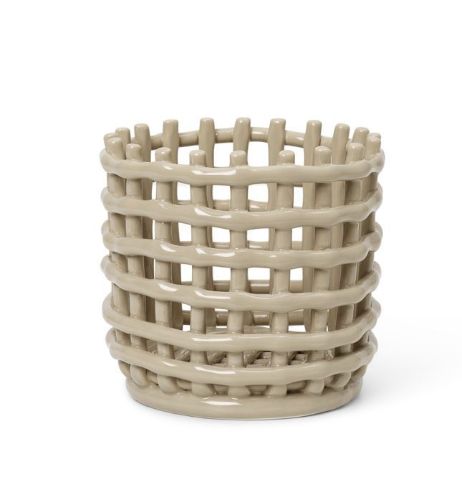 Ferm Living Ceramic Basket Small Ø: 16 cm - Cashmere