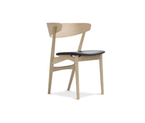Sibast Furniture No 7 Dining SH: 45 cm - Oak Soap/Black Leather