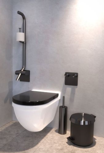 FROST Treteimer 250 Small 6L - Mattschwarz/Gebürstetes Schwarz