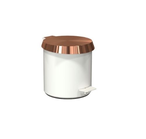 FROST Pedalspand 250 Small 6L - Mat Hvid/Børstet Kobber