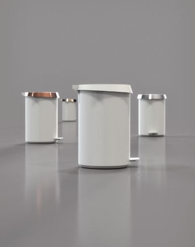 FROST Treteimer 250 Small 6L – Mattweiß/Gebürstetes Gold