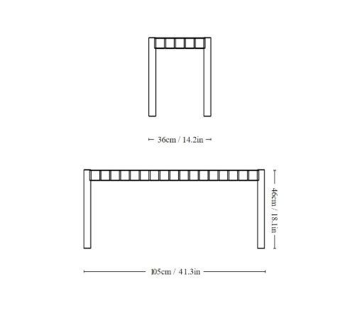 &Tradition TK4 Betty Bench Small B: 105 cm – Schwarz/Schwarzes Leinen