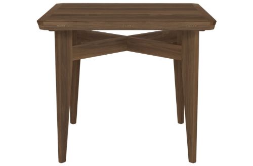 GUBI B Table Round Square 85x85 cm - American Walnut Matt Lacquered