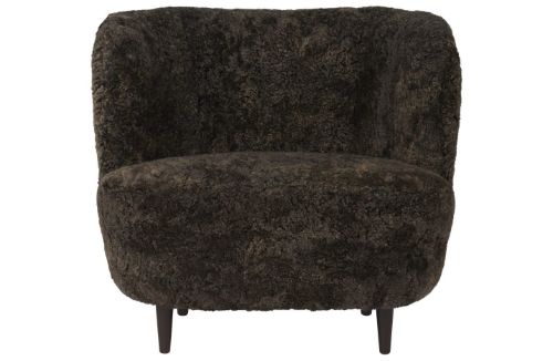 GUBI Stay Lounge Chair Vollgepolstert SH: 40 cm – Espresso/Räuchereiche