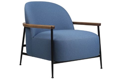 GUBI Sejour Lounge Chair Fully Upholstered W Armrest SH: 35 cm - Walnut / Mica 2501