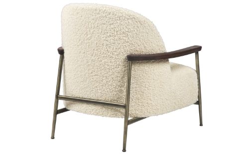 GUBI Sejour Lounge Chair Vollgepolstert W Armlehne SH: 35 cm – Walnuss / Agnello 001