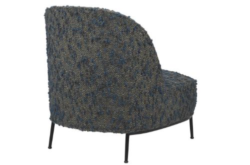 GUBI Sejour Lounge Chair Vollgepolstert SH: 35 cm - Schwarz Halbmatt / Woodstock