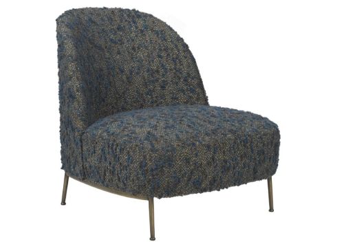GUBI Sejour Lounge Chair Fully Upholstered SH: 35 cm - Antique Brass / Woodstock