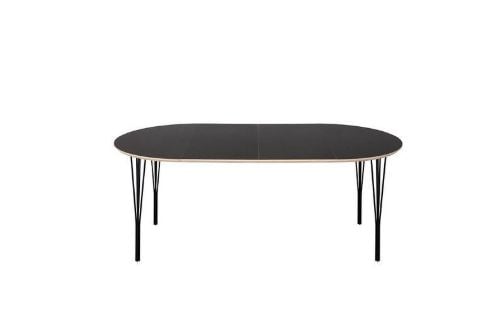 Haslev Symphony 82 Esstisch Ø: 105 cm - Schwarzes Linoleum / Schwarz