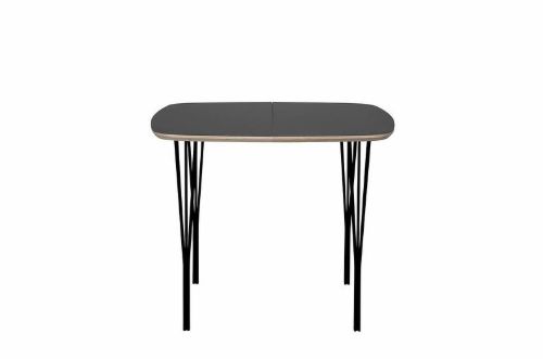 Haslev Symphony 86 Spisebord 90 x 90 cm - Grafit Laminat / Sort