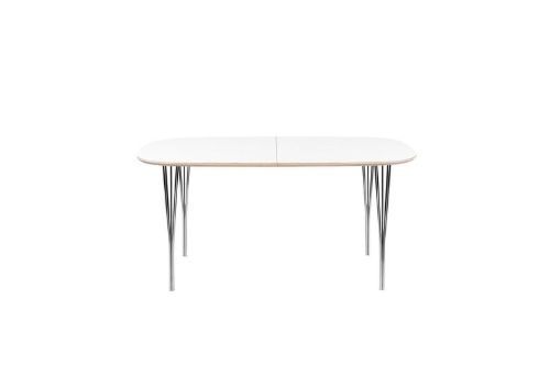 Haslev Symphony 88 Spisebord 90 x 150 cm - Hvid Laminat / Chrome