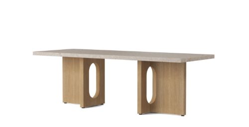 Audo Copenhagen Androgyne Loungetisch 120x45 cm - Eiche Natur / Kunis Breccia Sand FRONTDESIGN: START JULI  