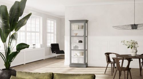 Lindebjerg Design Classic V1 Vitrine Linksangeschlagene Tür 70x210 cm - Anthrazit