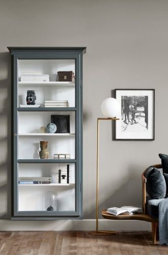 Lindebjerg Design Classic V4 Vitrine Linksangeschlagene Tür 70x170 cm - Anthrazit