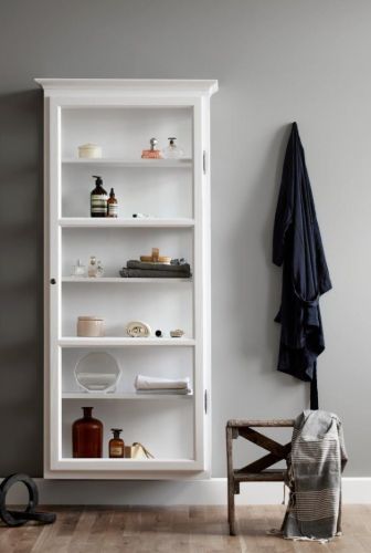 Lindebjerg Design Classic V4 Vitrine Linksangeschlagene Tür 70x170 cm - Weiß
