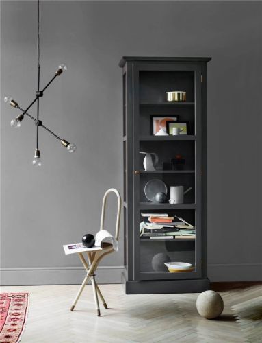 Lindebjerg Design Color N1 Vitrine Linksangeschlagene Tür 70x210 cm - Anthrazit