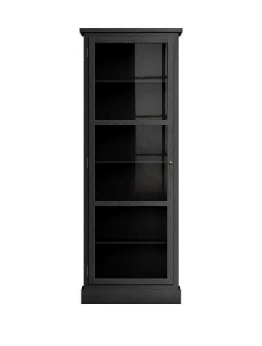 Lindebjerg Design Dark Oak N1 Vitrineskab Venstrehængt Dør 70x210 cm - Mørkbejdset Eg