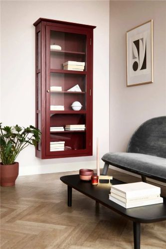 Lindebjerg Design Color N4 Vitrine Linksangeschlagene Tür 80x170 cm - Rot