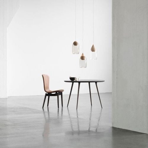 Mater Accent Esstisch Ø: 140 cm – Mattweiß lackierte Eiche